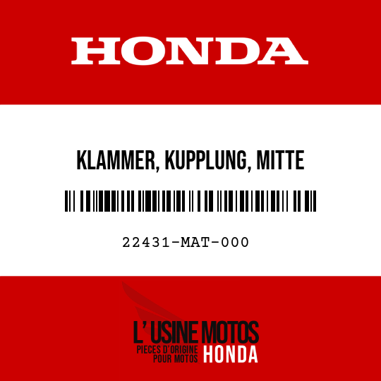 image de 22431-MAT-000 KLAMMER, KUPPLUNG, MITTE