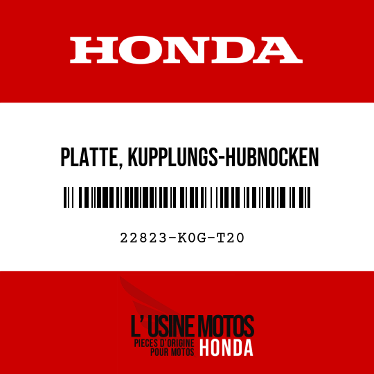 image de 22823-K0G-T20 PLATTE, KUPPLUNGS-HUBNOCKEN