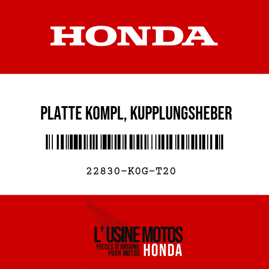 image de 22830-K0G-T20 PLATTE KOMPL, KUPPLUNGSHEBER
