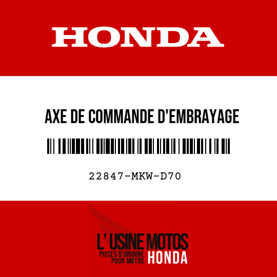 image de 22847-MKW-D70 AXE DE COMMANDE D'EMBRAYAGE