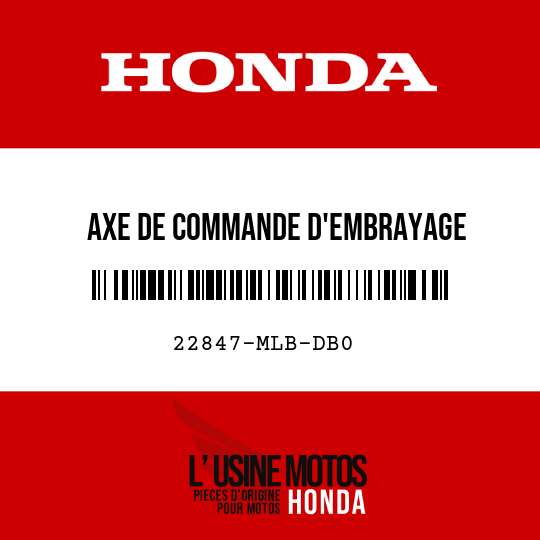 image de 22847-MLB-DB0 AXE DE COMMANDE D'EMBRAYAGE