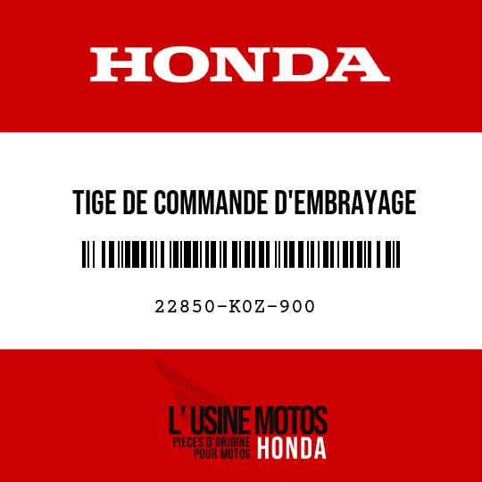 image de 22850-K0Z-900 TIGE DE COMMANDE D'EMBRAYAGE