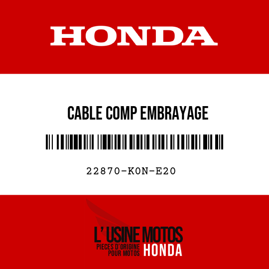 image de 22870-K0N-E20 CABLE COMP EMBRAYAGE