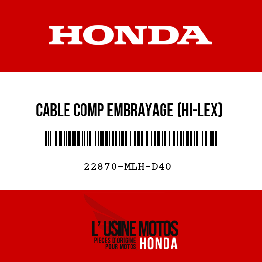 image de 22870-MLH-D40 CABLE COMP EMBRAYAGE (HI-LEX)