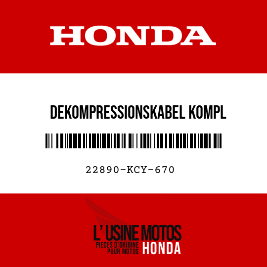 image de 22890-KCY-670 DEKOMPRESSIONSKABEL KOMPL