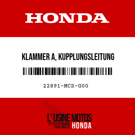 image de 22891-MCS-G00 KLAMMER A, KUPPLUNGSLEITUNG