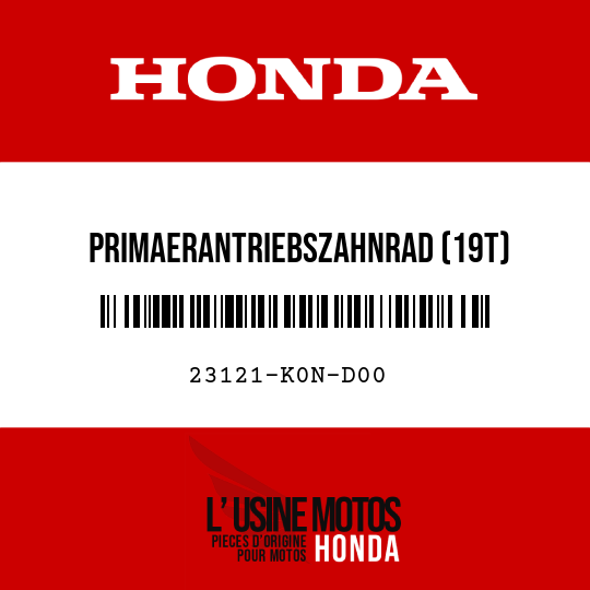 image de 23121-K0N-D00 PRIMAERANTRIEBSZAHNRAD (19T)