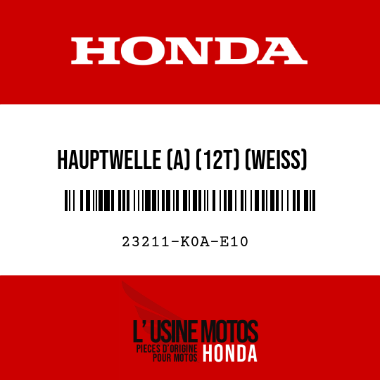 image de 23211-K0A-E10 HAUPTWELLE (A) (12T) (WEISS)