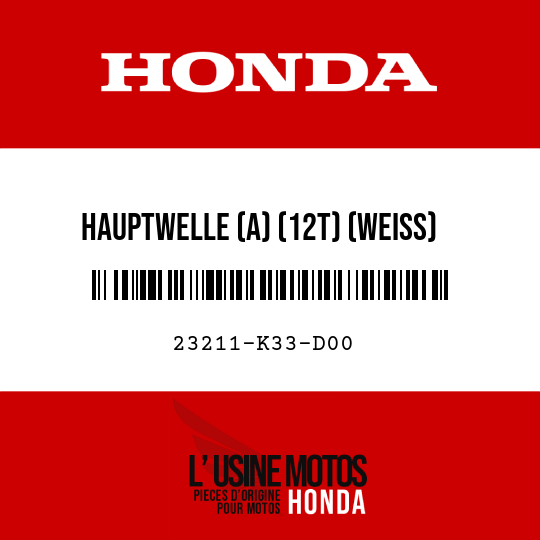 image de 23211-K33-D00 HAUPTWELLE (A) (12T) (WEISS)