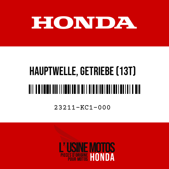image de 23211-KC1-000 HAUPTWELLE, GETRIEBE (13T)