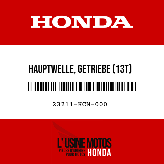 image de 23211-KCN-000 HAUPTWELLE, GETRIEBE (13T)