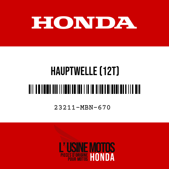 image de 23211-MBN-670 HAUPTWELLE (12T)