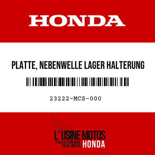 image de 23222-MCS-000 PLATTE, NEBENWELLE LAGER HALTERUNG