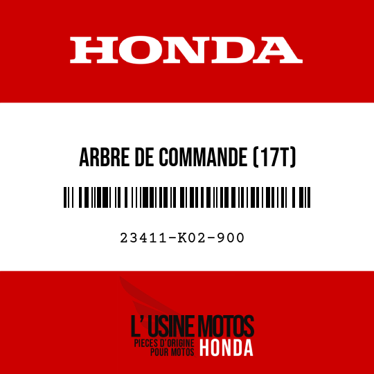 image de 23411-K02-900 ARBRE DE COMMANDE (17T)