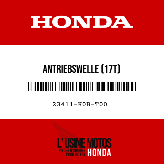 image de 23411-K0B-T00 ANTRIEBSWELLE (17T)