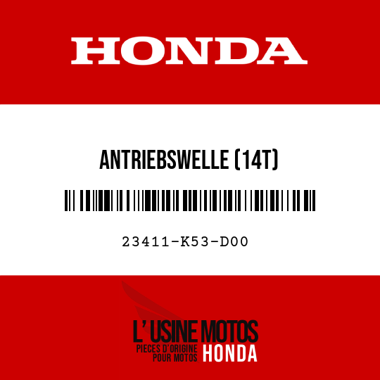 image de 23411-K53-D00 ANTRIEBSWELLE (14T)