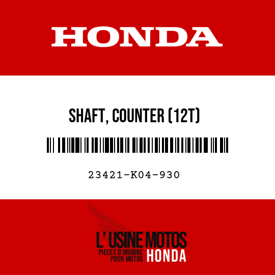 image de 23421-K04-930 SHAFT, COUNTER (12T)