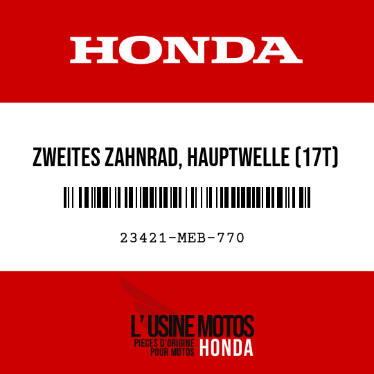 image de 23421-MEB-770 ZWEITES ZAHNRAD, HAUPTWELLE (17T)