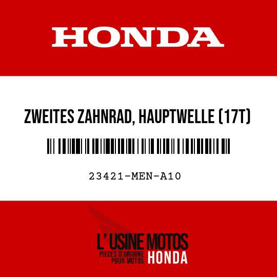 image de 23421-MEN-A10 ZWEITES ZAHNRAD, HAUPTWELLE (17T)