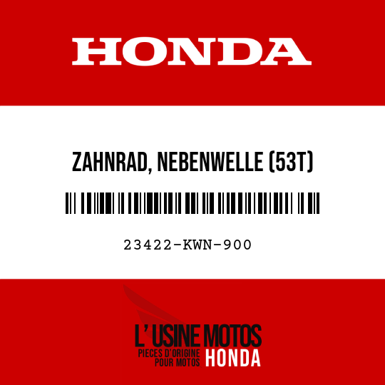 image de 23422-KWN-900 ZAHNRAD, NEBENWELLE (53T)