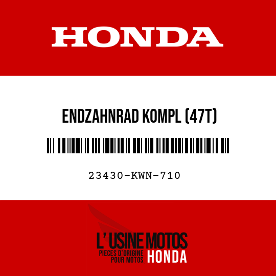 image de 23430-KWN-710 ENDZAHNRAD KOMPL (47T)