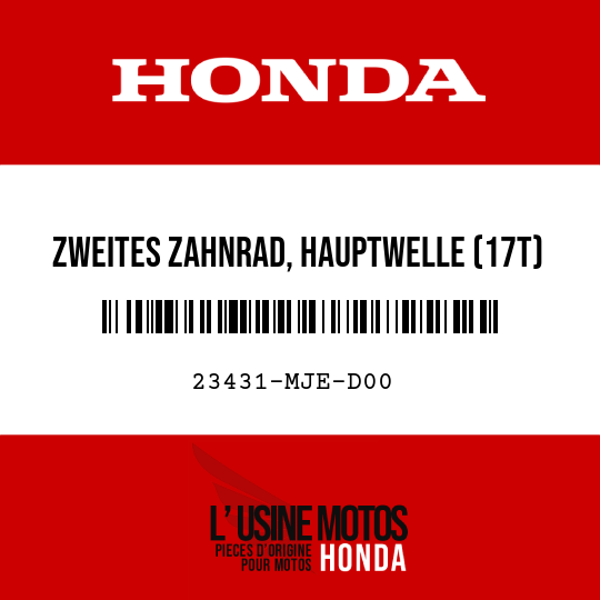 image de 23431-MJE-D00 ZWEITES ZAHNRAD, HAUPTWELLE (17T)