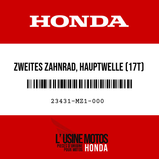 image de 23431-MZ1-000 ZWEITES ZAHNRAD, HAUPTWELLE (17T)