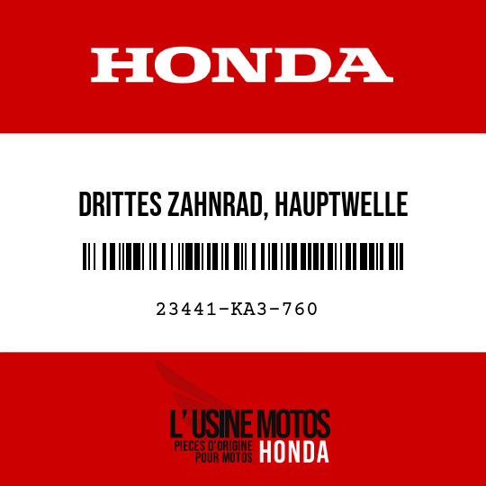 image de 23441-KA3-760 DRITTES ZAHNRAD, HAUPTWELLE (18T/20T)