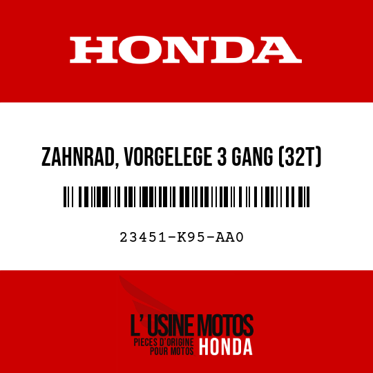 image de 23451-K95-AA0 ZAHNRAD, VORGELEGE 3 GANG (32T)