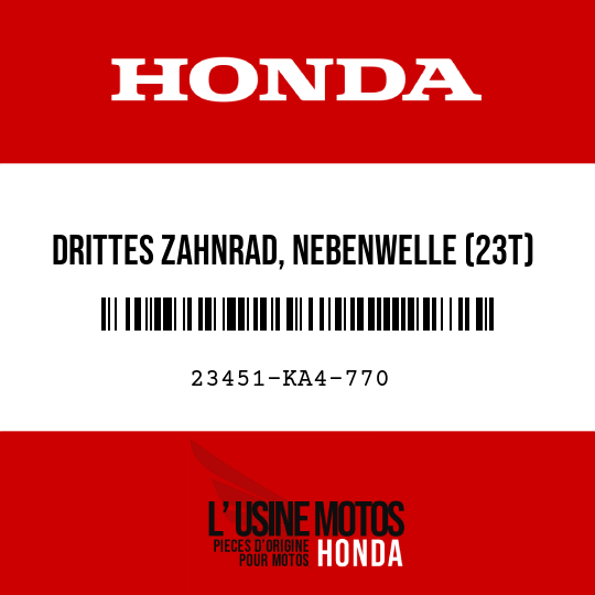 image de 23451-KA4-770 DRITTES ZAHNRAD, NEBENWELLE (23T)