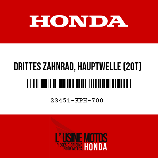 image de 23451-KPH-700 DRITTES ZAHNRAD, HAUPTWELLE (20T)