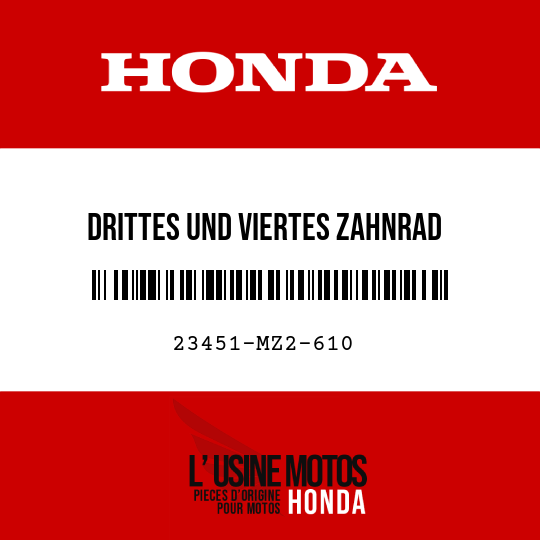 image de 23451-MZ2-610 DRITTES UND VIERTES ZAHNRAD HAUPTWELLE (17T/19T)