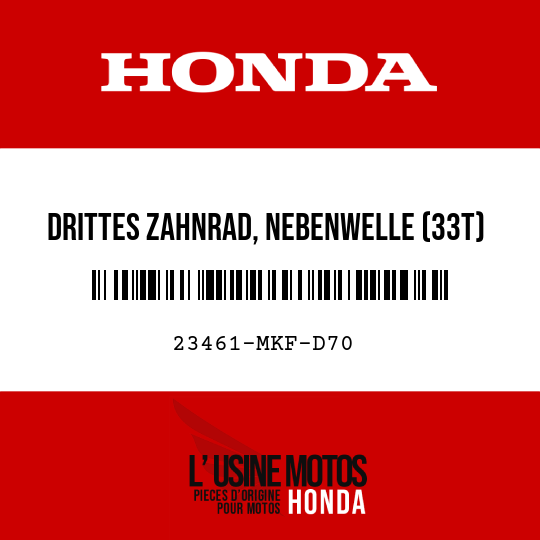 image de 23461-MKF-D70 DRITTES ZAHNRAD, NEBENWELLE (33T)