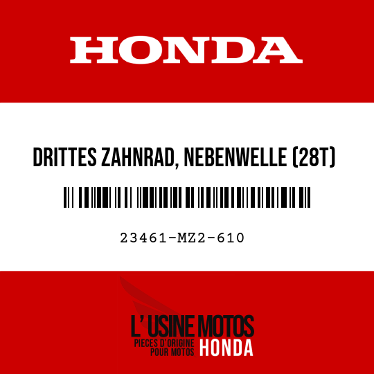 image de 23461-MZ2-610 DRITTES ZAHNRAD, NEBENWELLE (28T)