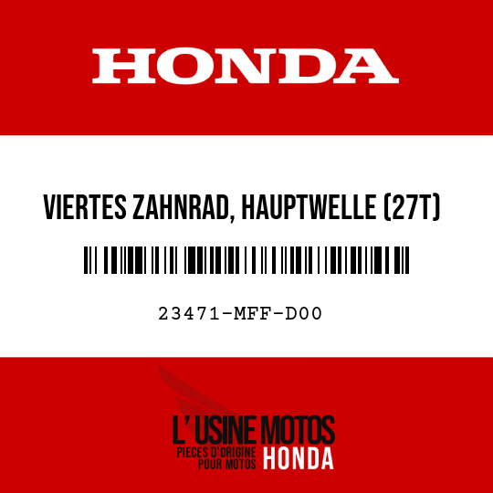 image de 23471-MFF-D00 VIERTES ZAHNRAD, HAUPTWELLE (27T)