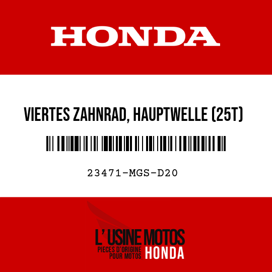 image de 23471-MGS-D20 VIERTES ZAHNRAD, HAUPTWELLE (25T)