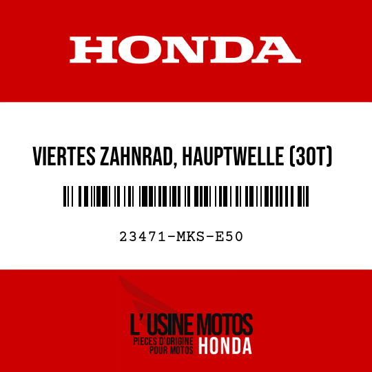 image de 23471-MKS-E50 VIERTES ZAHNRAD, HAUPTWELLE (30T)