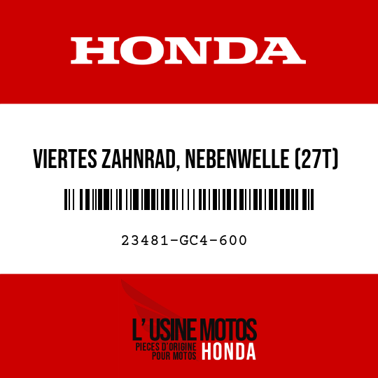 image de 23481-GC4-600 VIERTES ZAHNRAD, NEBENWELLE (27T)