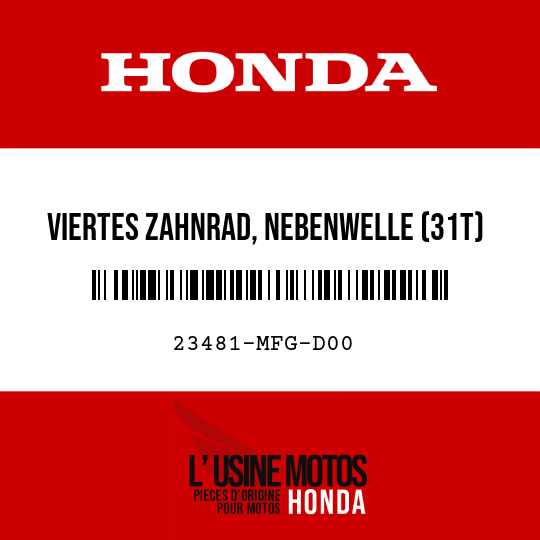 image de 23481-MFG-D00 VIERTES ZAHNRAD, NEBENWELLE (31T)