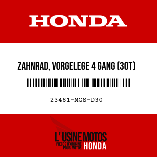 image de 23481-MGS-D30 ZAHNRAD, VORGELEGE 4 GANG (30T)