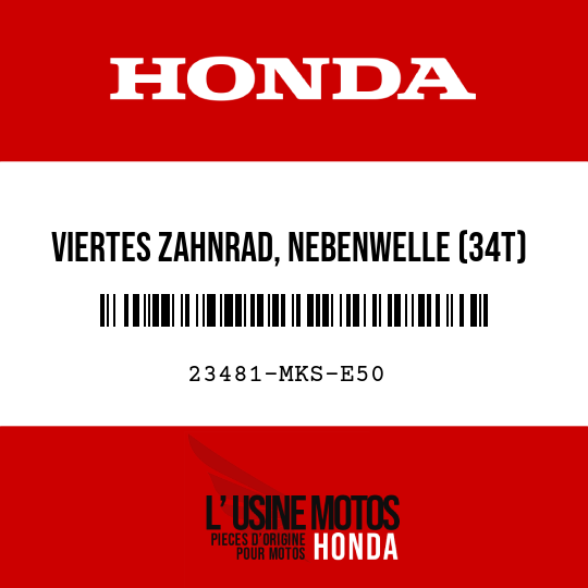 image de 23481-MKS-E50 VIERTES ZAHNRAD, NEBENWELLE (34T)