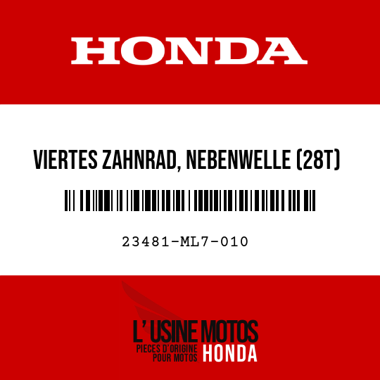 image de 23481-ML7-010 VIERTES ZAHNRAD, NEBENWELLE (28T)