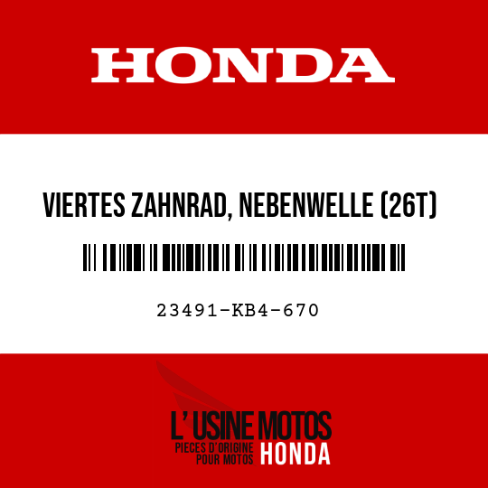 image de 23491-KB4-670 VIERTES ZAHNRAD, NEBENWELLE (26T)