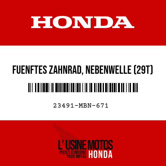 image de 23491-MBN-671 FUENFTES ZAHNRAD, NEBENWELLE (29T)