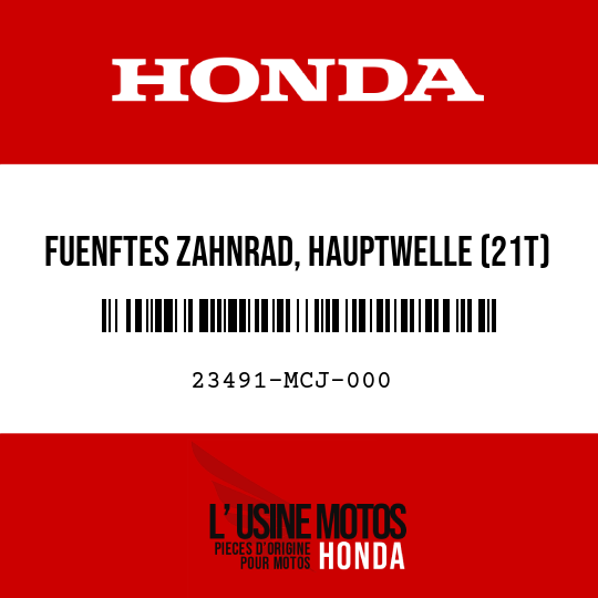 image de 23491-MCJ-000 FUENFTES ZAHNRAD, HAUPTWELLE (21T)