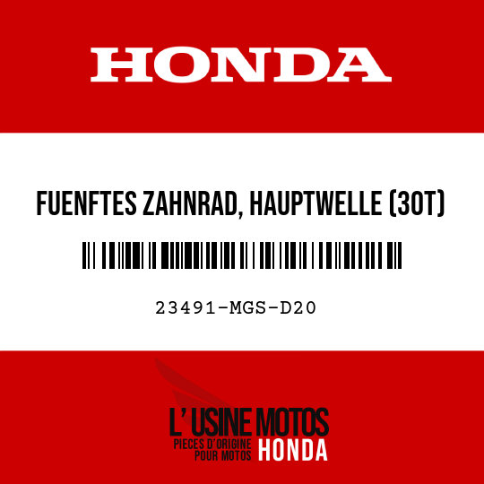 image de 23491-MGS-D20 FUENFTES ZAHNRAD, HAUPTWELLE (30T)
