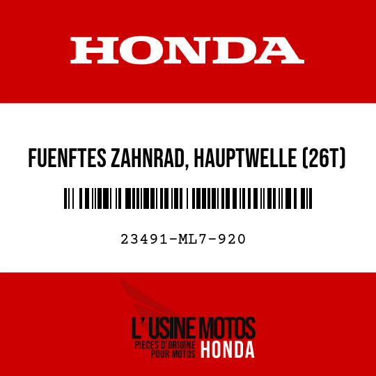 image de 23491-ML7-920 FUENFTES ZAHNRAD, HAUPTWELLE (26T)