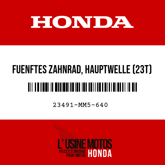 image de 23491-MM5-640 FUENFTES ZAHNRAD, HAUPTWELLE (23T)