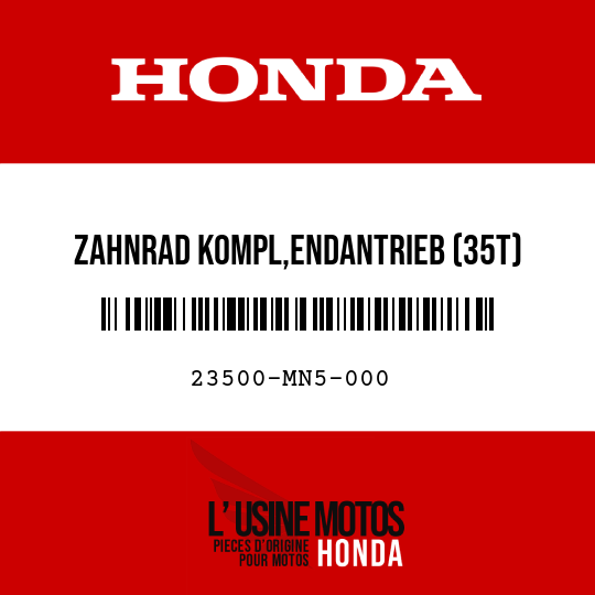 image de 23500-MN5-000 ZAHNRAD KOMPL,ENDANTRIEB (35T)