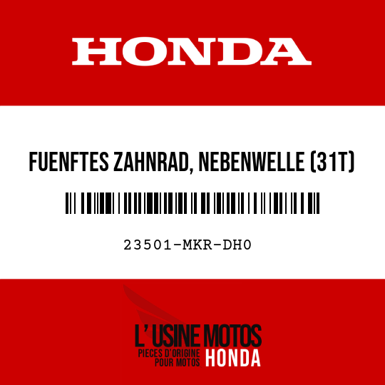 image de 23501-MKR-DH0 FUENFTES ZAHNRAD, NEBENWELLE (31T)